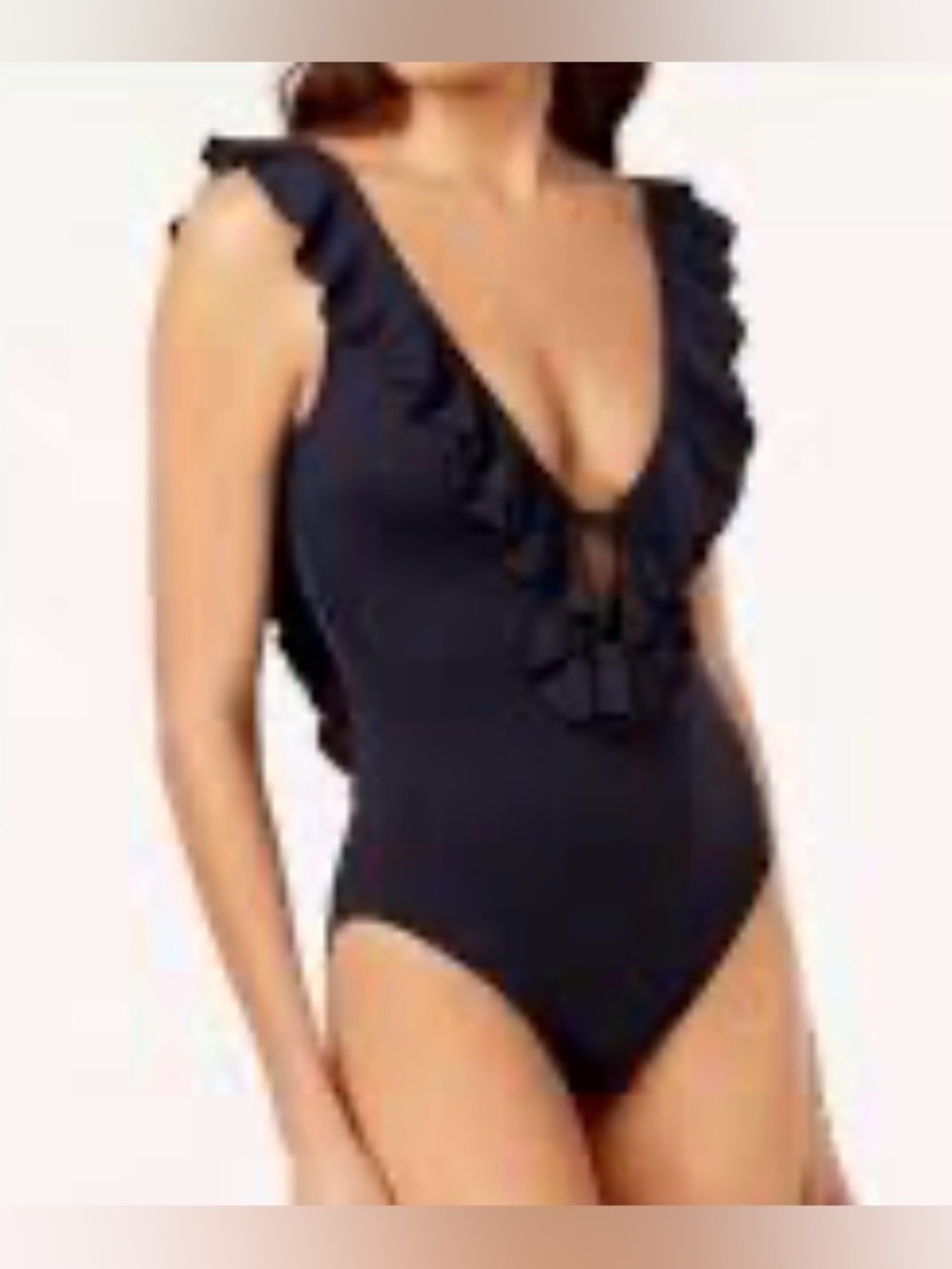 MICHAEL Michael Kors Black Ruffle One-Piece Swimsuit for Kids